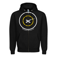 Black spacex drone ship Zipper Hoodie - artisFamous