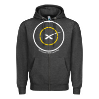 Charcoal Heather spacex drone ship Zipper Hoodie - artisFamous