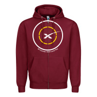 Burgundy spacex drone ship Zipper Hoodie - artisFamous