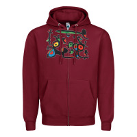 Burgundy Contemporary Miro Zipper Hoodie - artisFamous