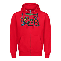 Red Contemporary Miro Zipper Hoodie - artisFamous