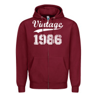 Burgundy vintage 1986 Zipper Hoodie - artisFamous