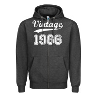 Charcoal Heather vintage 1986 Zipper Hoodie - artisFamous