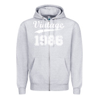Heather Grey vintage 1986 Zipper Hoodie - artisFamous