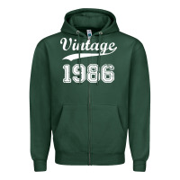 Sports Green vintage 1986 Zipper Hoodie - artisFamous