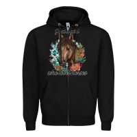 Black Just A Girl Who Loves Horses Zipper Hoodie - artisFamous