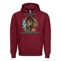 Burgundy Just A Girl Who Loves Horses Zipper Hoodie - artisFamous
