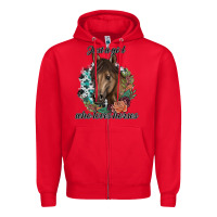Red Just A Girl Who Loves Horses Zipper Hoodie - artisFamous