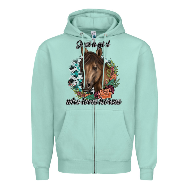 Just A Girl Who Loves Horses Zipper Hoodie by artisFamous | Teevron