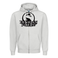 Dove Grey desorden publico Zipper Hoodie - artisFamous