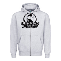Heather Grey desorden publico Zipper Hoodie - artisFamous