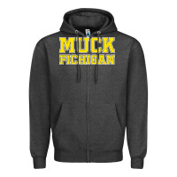 Charcoal Heather muck fichigan Zipper Hoodie - artisFamous