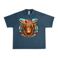 Midnight Navy highland cow serape floral headband horseshoe Urban Heavy Tee - Jasminsmagicworld