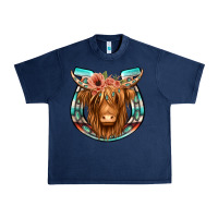 Navy highland cow serape floral headband horseshoe Urban Heavy Tee - Jasminsmagicworld