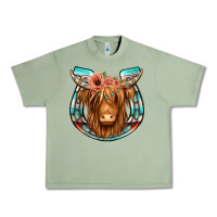 Oil Green highland cow serape floral headband horseshoe Urban Heavy Tee - Jasminsmagicworld