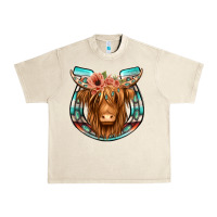 Sandshell highland cow serape floral headband horseshoe Urban Heavy Tee - Jasminsmagicworld