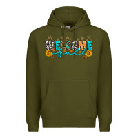 Army Green Welcome fall Premium Hoodie - Artiststas
