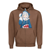 Chestnut Smile Beautiful Gawr Gura Zipper Hoodie - artisFamous