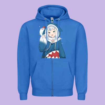 Smile Beautiful Gawr Gura Zipper Hoodie Designed By Artisfamous