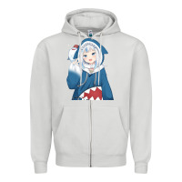 Dove Grey Smile Beautiful Gawr Gura Zipper Hoodie - artisFamous