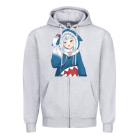 Heather Grey Smile Beautiful Gawr Gura Zipper Hoodie - artisFamous