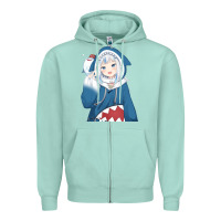 Seafoam Smile Beautiful Gawr Gura Zipper Hoodie - artisFamous