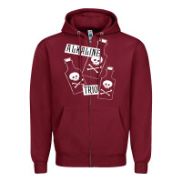 Burgundy alkaline trio Zipper Hoodie - artisFamous
