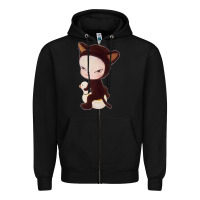Black Yoshitomo Nara Cute Cat Zipper Hoodie - artisFamous