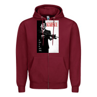 Burgundy scarfaces Zipper Hoodie - artisFamous