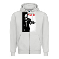 Dove Grey scarfaces Zipper Hoodie - artisFamous
