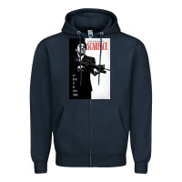 Navy scarfaces Zipper Hoodie - artisFamous