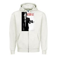 Oatmeal Heather scarfaces Zipper Hoodie - artisFamous