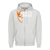 Dove Grey dirty bird Zipper Hoodie - artisFamous