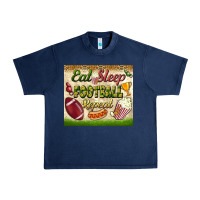 Navy eat sleep football repeat tumbler Urban Heavy Tee - BundleAndBundleShop