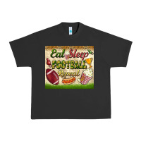 Pigment Black eat sleep football repeat tumbler Urban Heavy Tee - BundleAndBundleShop