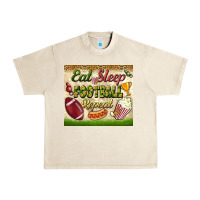 Sandshell eat sleep football repeat tumbler Urban Heavy Tee - BundleAndBundleShop