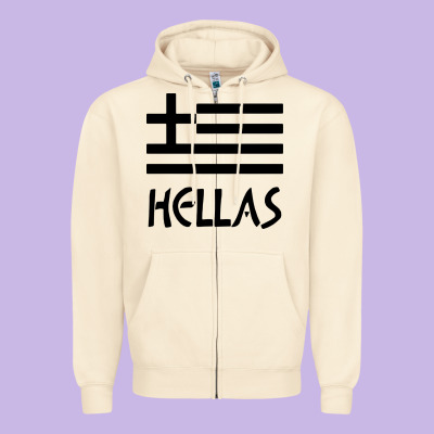 Greece Hellas Zipper Hoodie Designed By Artisfamous