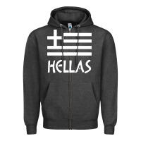 Charcoal Heather greece hellas Zipper Hoodie - artisFamous