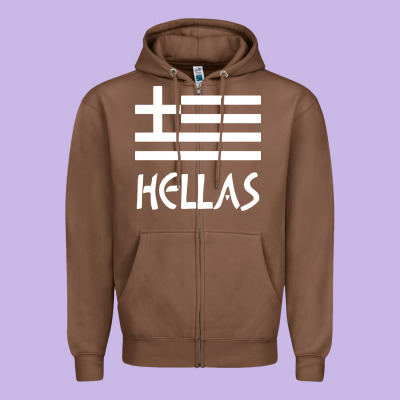 Greece Hellas Zipper Hoodie Designed By Artisfamous