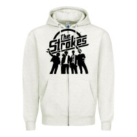Oatmeal Heather Black Man Zipper Hoodie - artisFamous