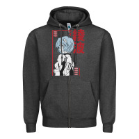 Charcoal Heather aesthetic evangelion Zipper Hoodie - artisFamous