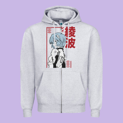 Aesthetic Evangelion Zipper Hoodie Designed By Artisfamous