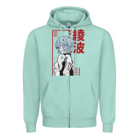 Seafoam aesthetic evangelion Zipper Hoodie - artisFamous