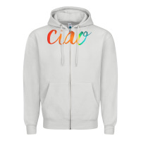 Dove Grey ciao italian saying Zipper Hoodie - artisFamous