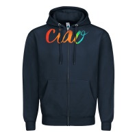Navy ciao italian saying Zipper Hoodie - artisFamous