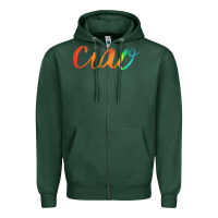 Sports Green ciao italian saying Zipper Hoodie - artisFamous