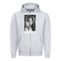 Heather Grey vintage janis arts joplin Zipper Hoodie - artisFamous