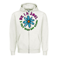 Oatmeal Heather de la soul Zipper Hoodie - artisFamous