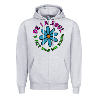 Heather Grey de la soul Zipper Hoodie - artisFamous