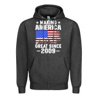 Charcoal Heather vintage making america great since 2009 Zipper Hoodie - artisFamous